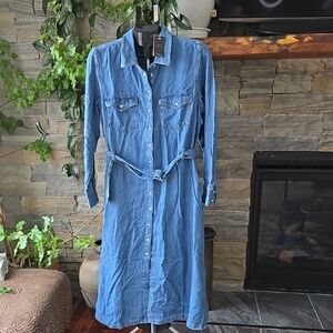 Levi's Long Sleeve Blue Denim Dress - Size XL
